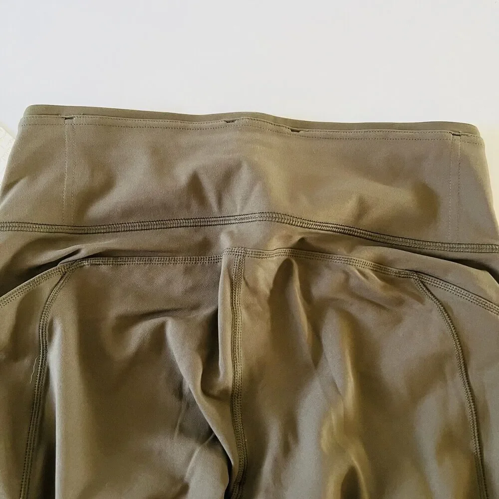 LULULEMON ATHLETICA Dark Olive Run On Crop Leggings - US 6